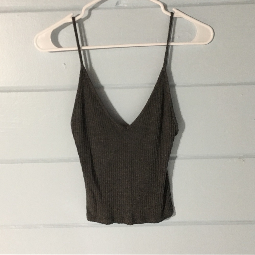 brandy melville dark gray cropped tank top